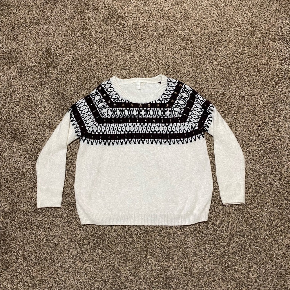 Cream Colored Fashionable Christmas Sweater